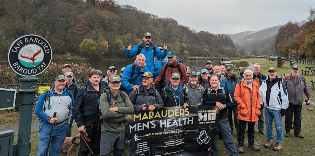 Men taking part in a Marauders walk and talk session